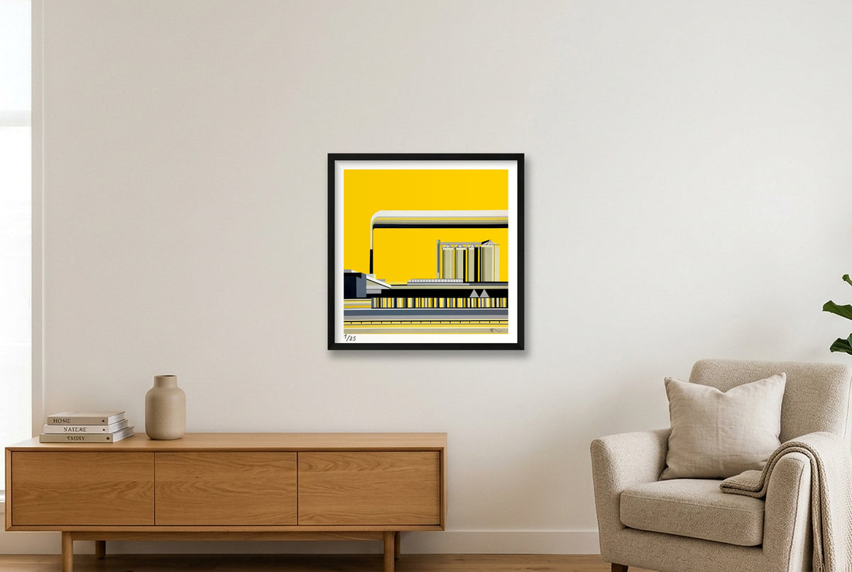 Home Yellow signed — 50×50cm, 20×20" Black Frame