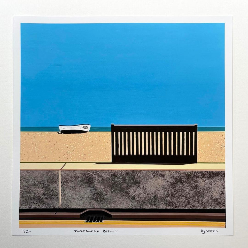 Aldeburgh Bench Fine Art Giclee Print
