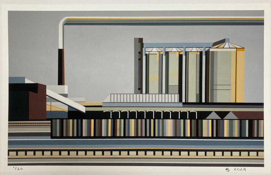 Sugar Beet Factory Grey Fine Art Giclee Print