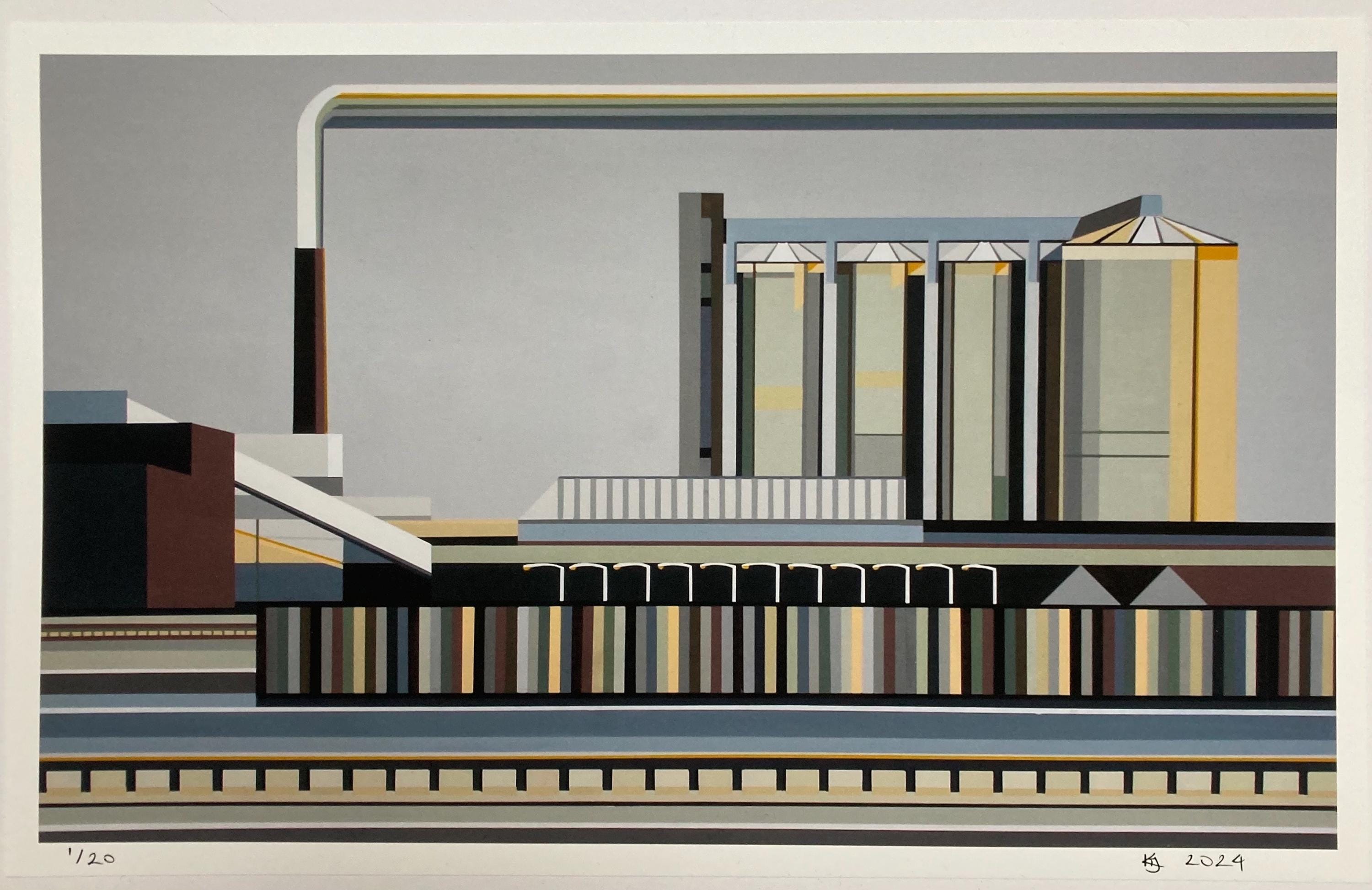 Sugar Beet Factory Grey Fine Art Giclee Print