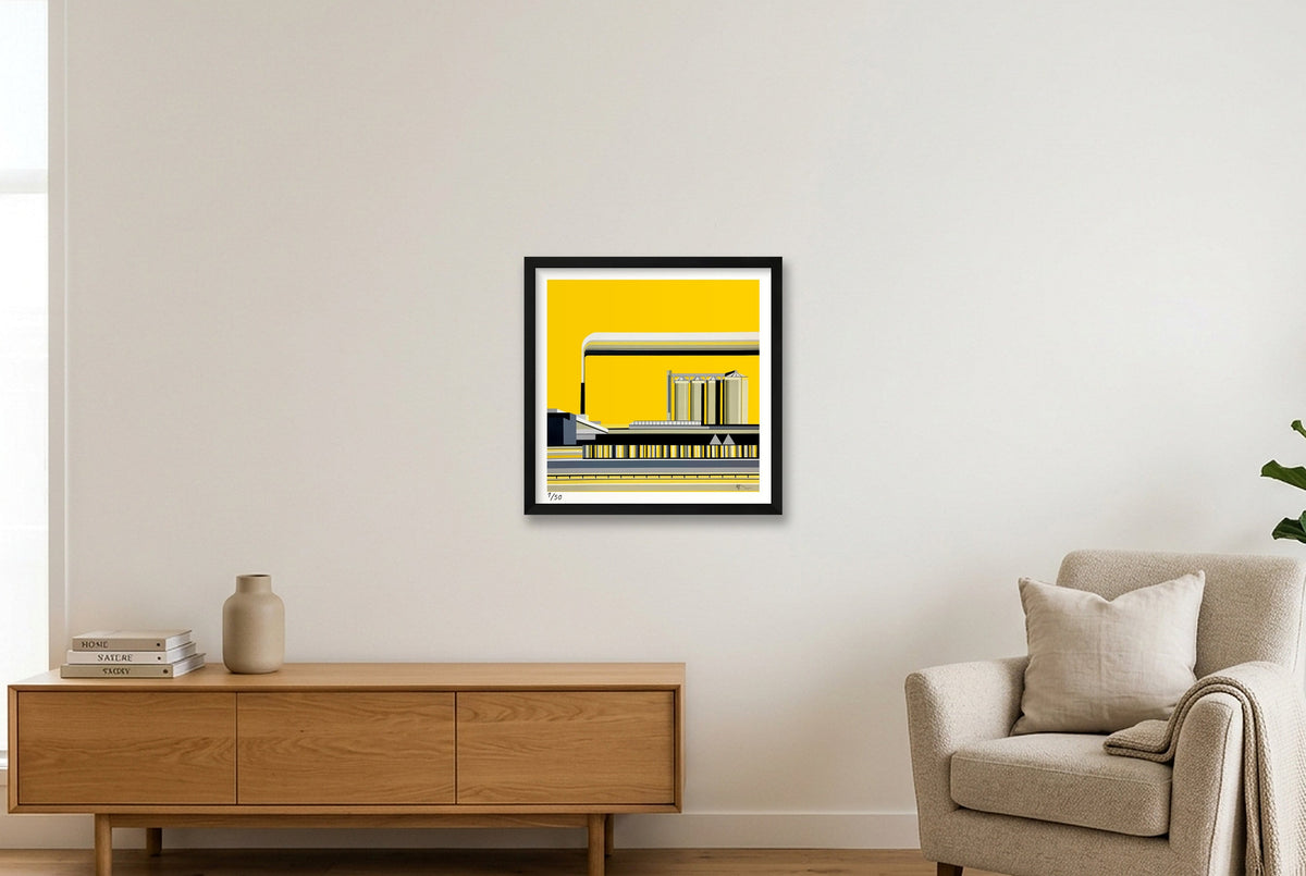 Home Yellow signed — 40×40cm, 16×16" Black Frame