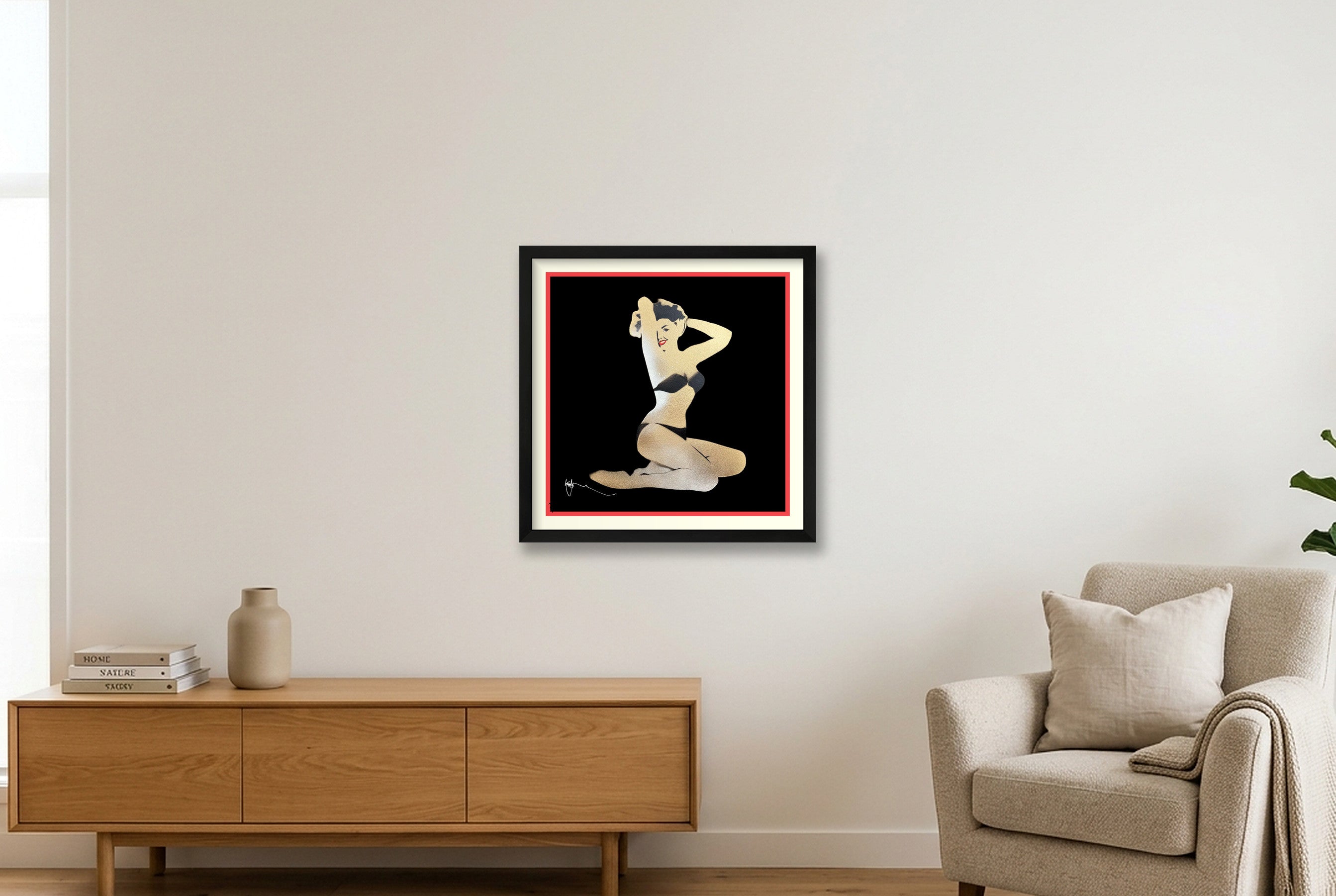 Sweet Jane  — 40×40cm, 16×16" Black Frame