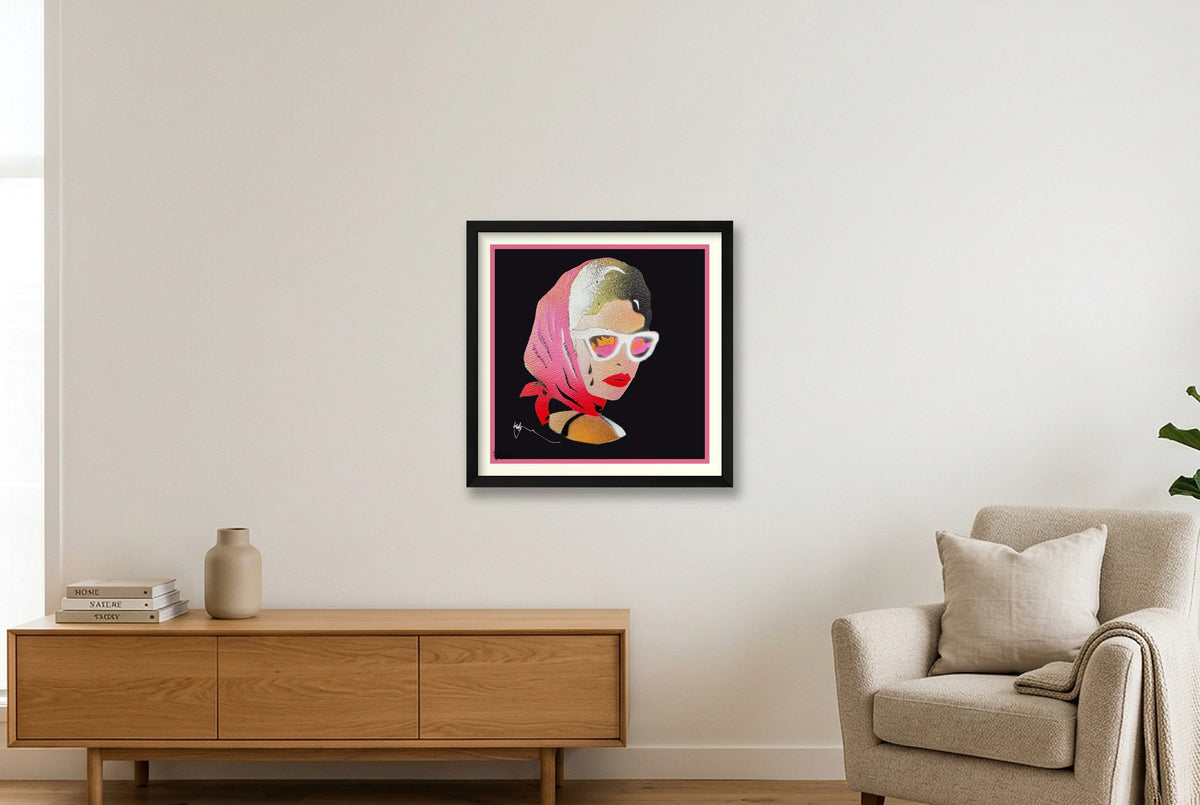 Roadgirl — 40×40cm, 16×16" Black Frame
