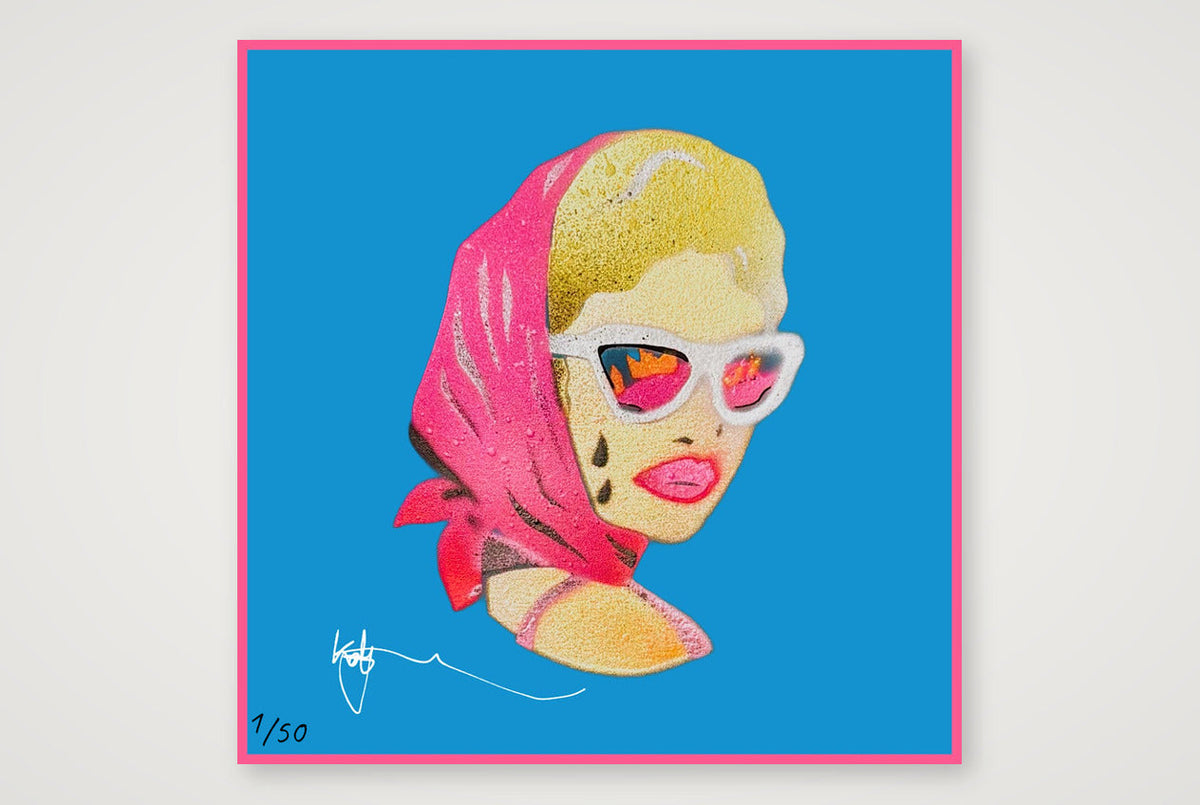 Blue Roadgirl — 20×20cm, 8×8" Print only