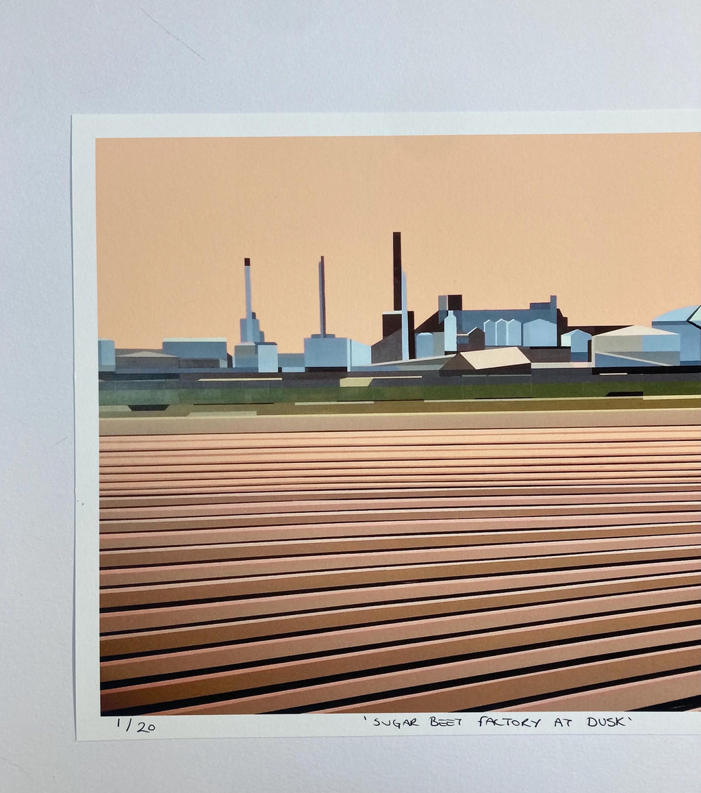 Sugar Beet Factory At Dusk Fine Art Giclee Print