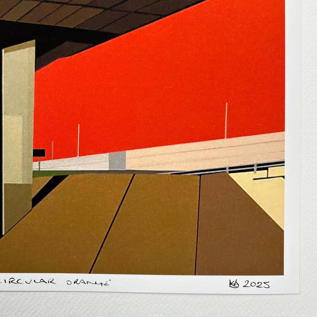Under The North Circular Orange Fine Art Giclee Print