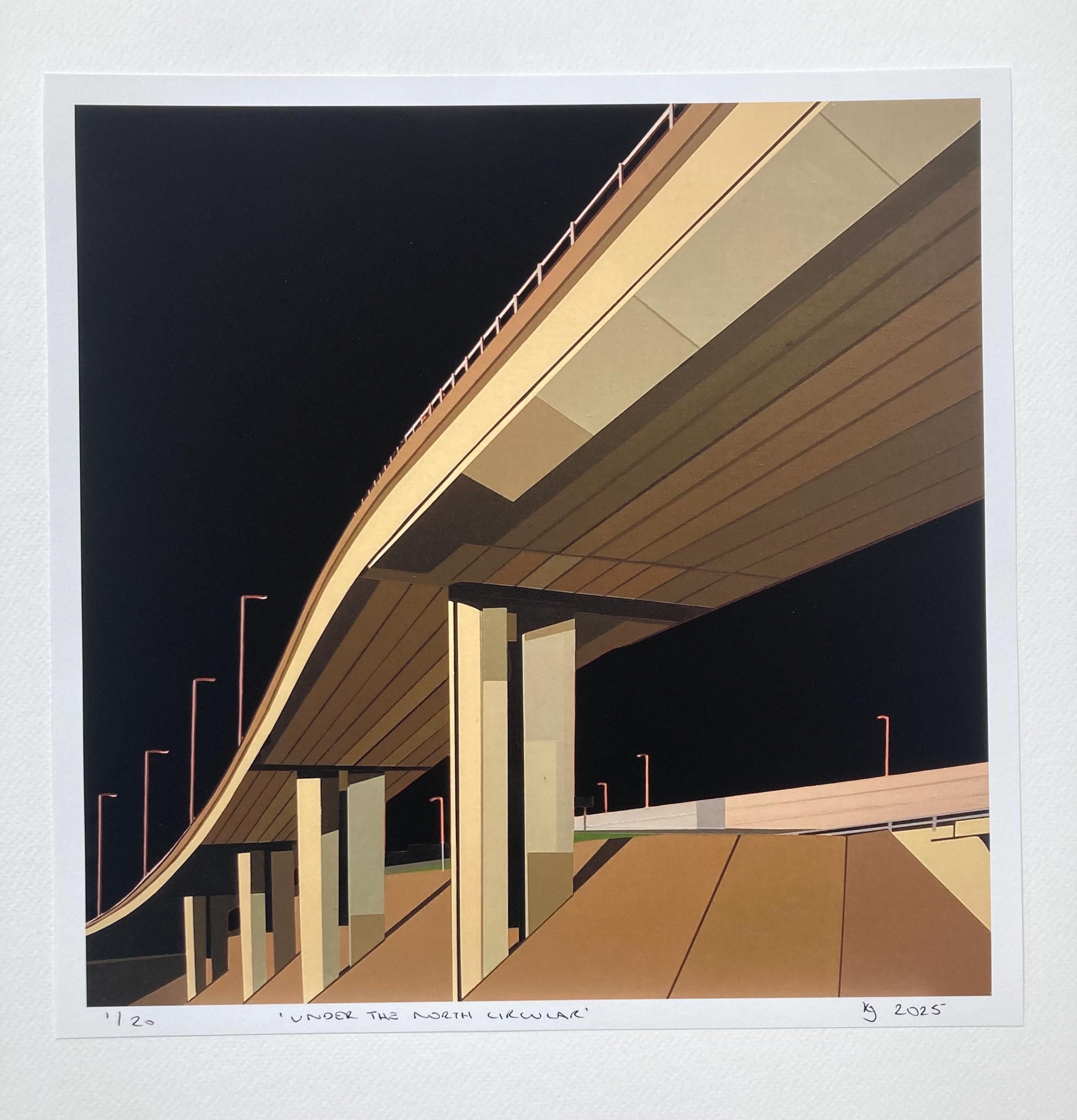 Under The North Circular Black Fine Art Giclee Print