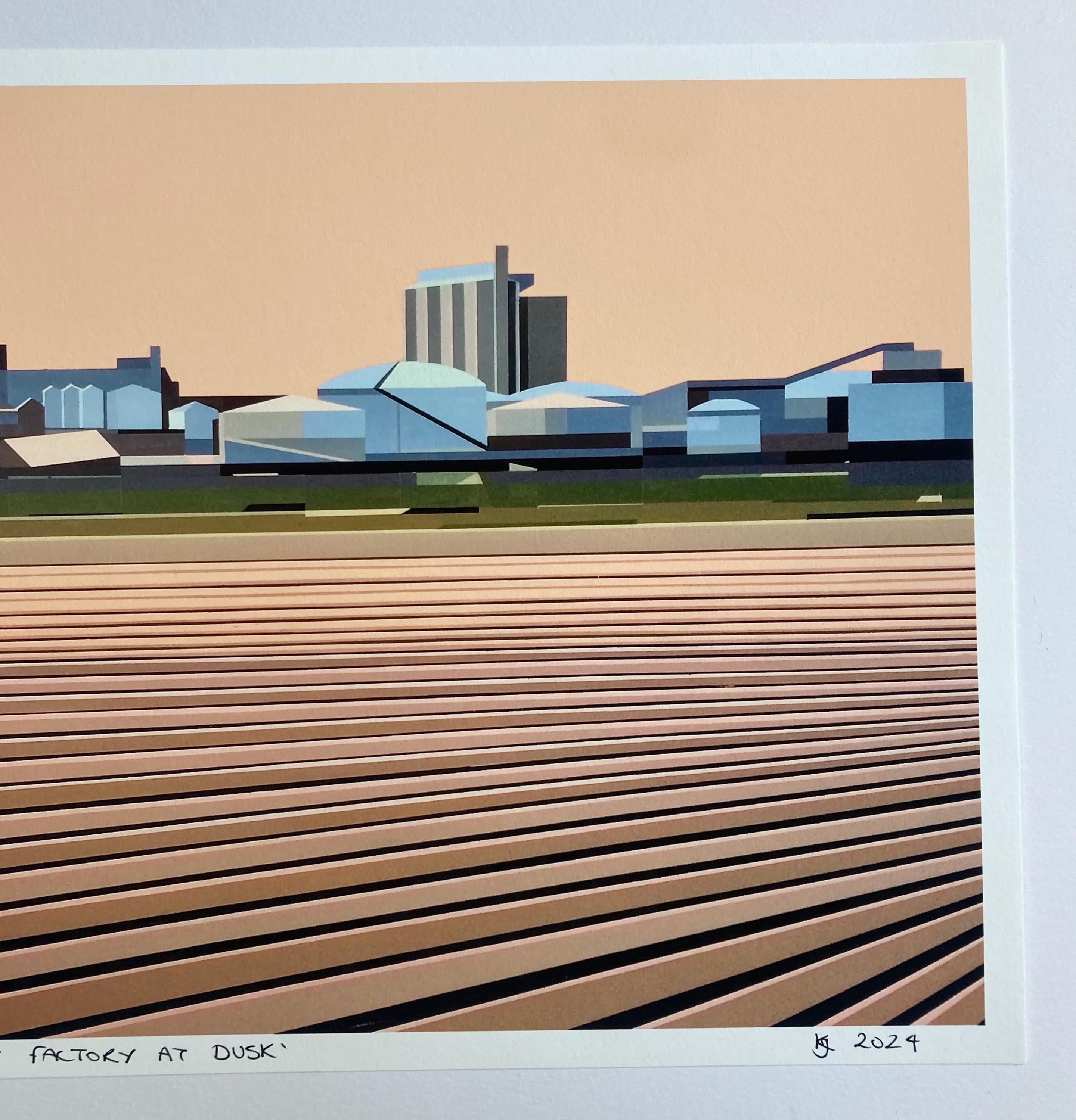 Sugar Beet Factory At Dusk Fine Art Giclee Print