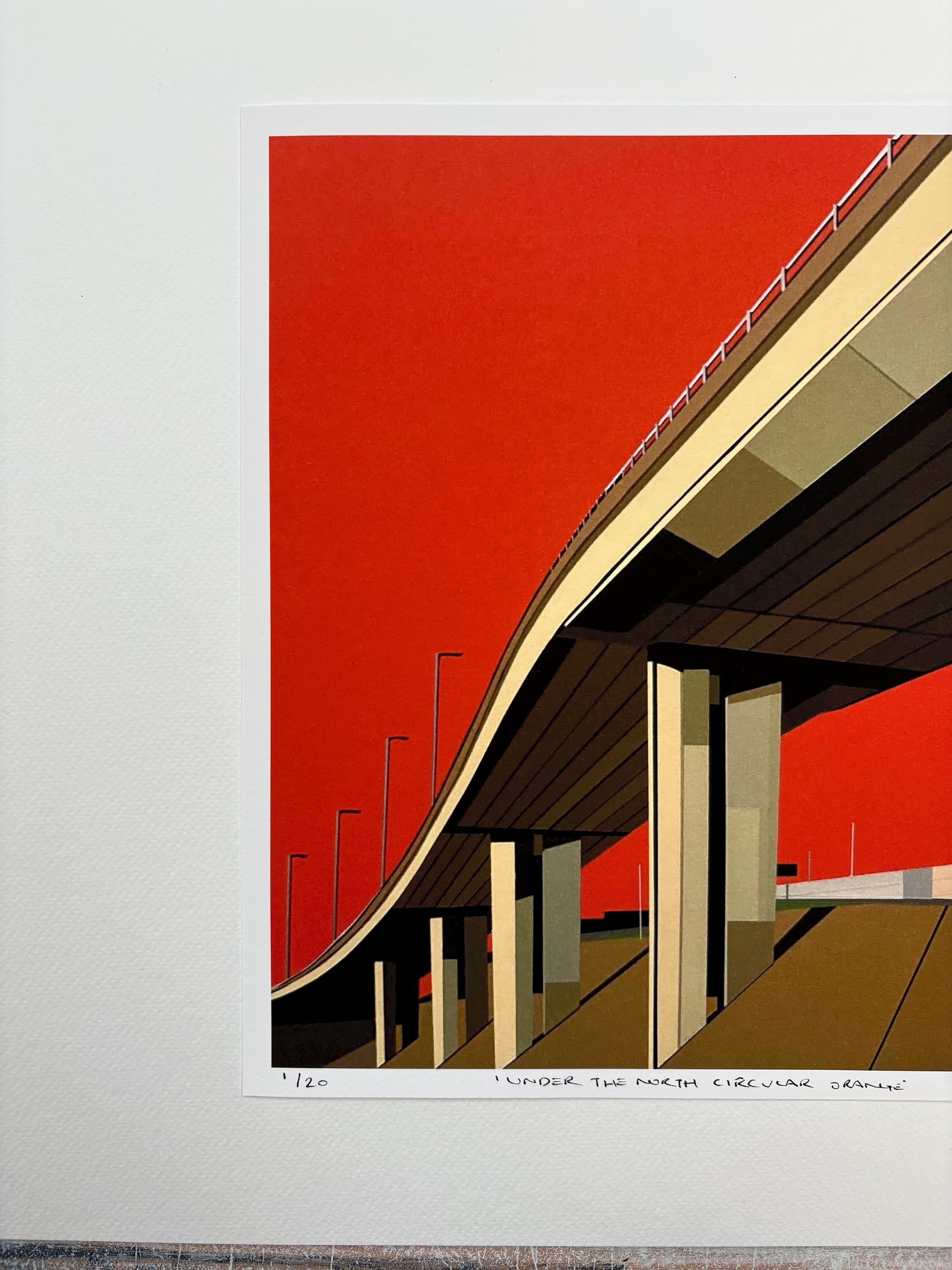 Under The North Circular Orange Fine Art Giclee Print