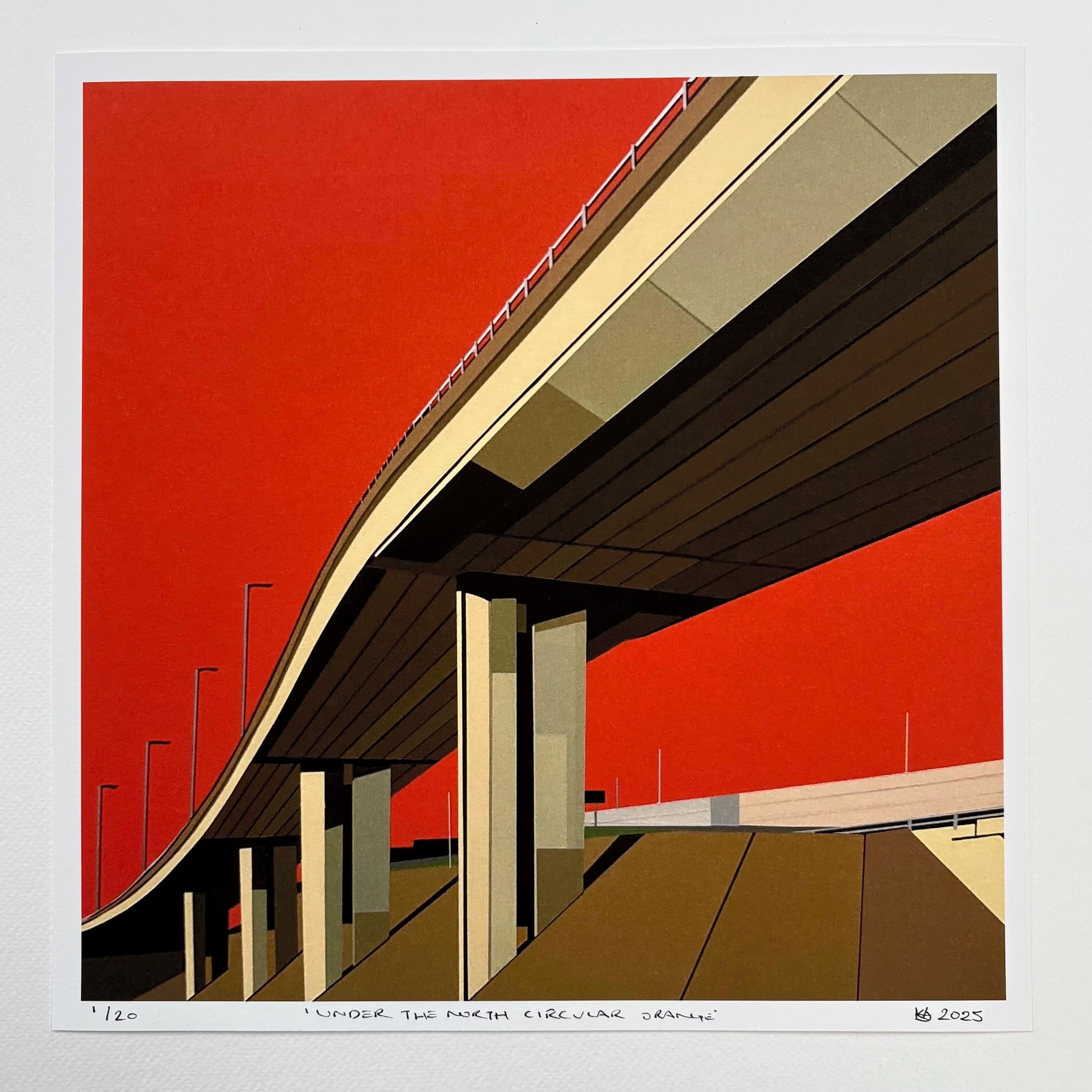 Under The North Circular Orange Fine Art Giclee Print