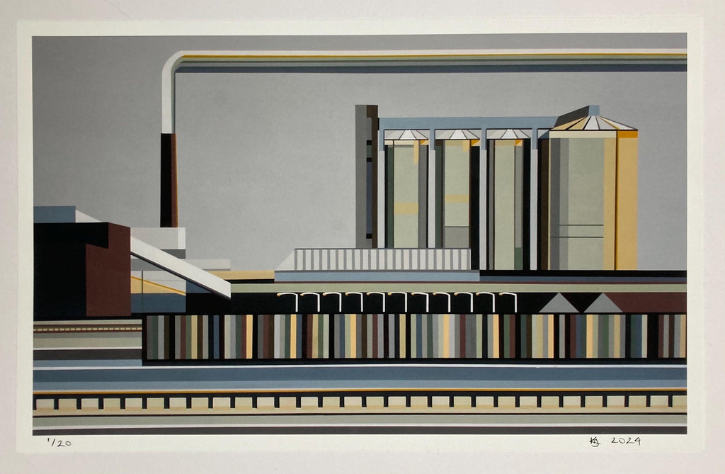 Sugar Beet Factory Grey Fine Art Giclee Print