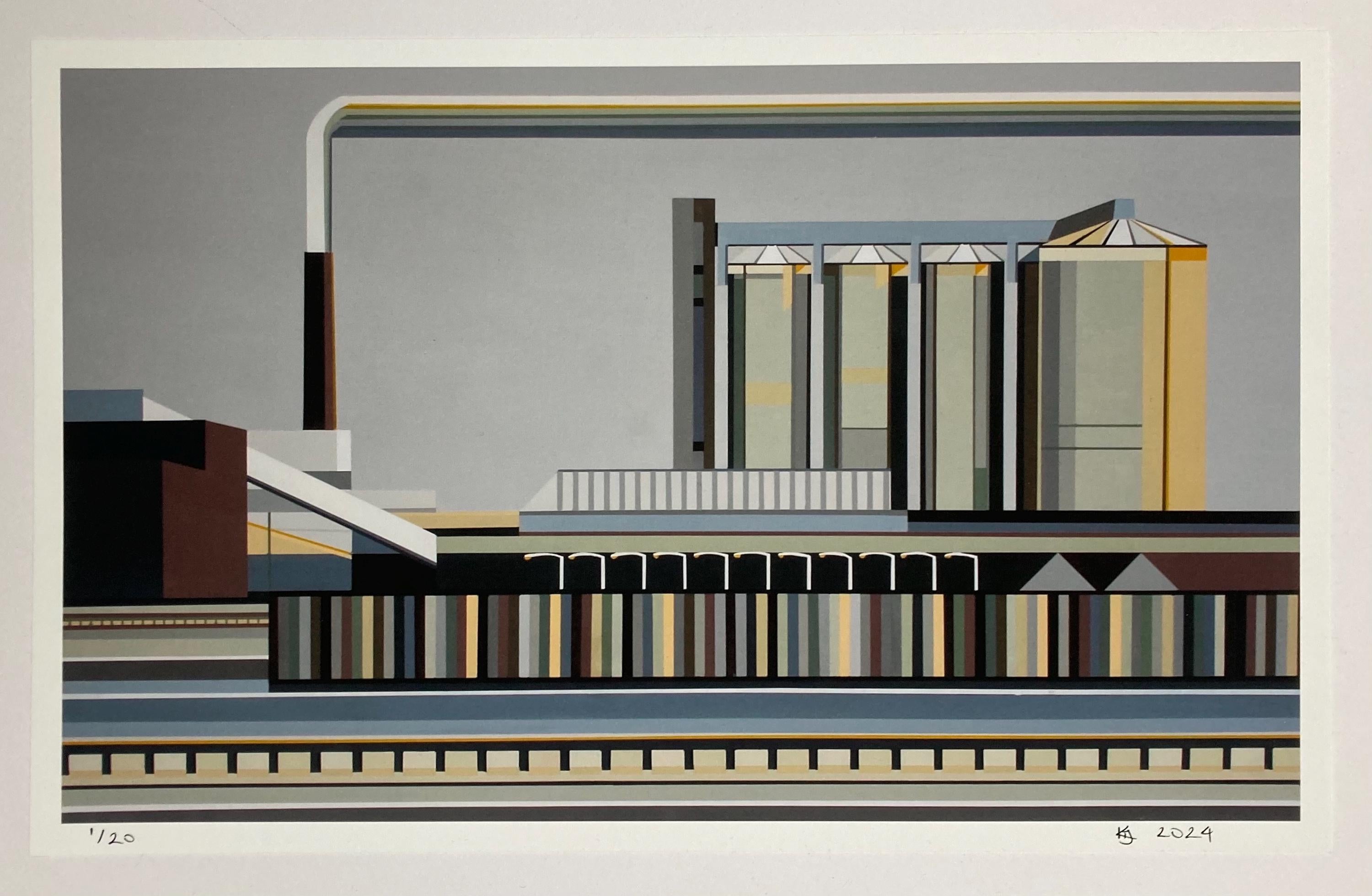 Sugar Beet Factory Grey Fine Art Giclee Print