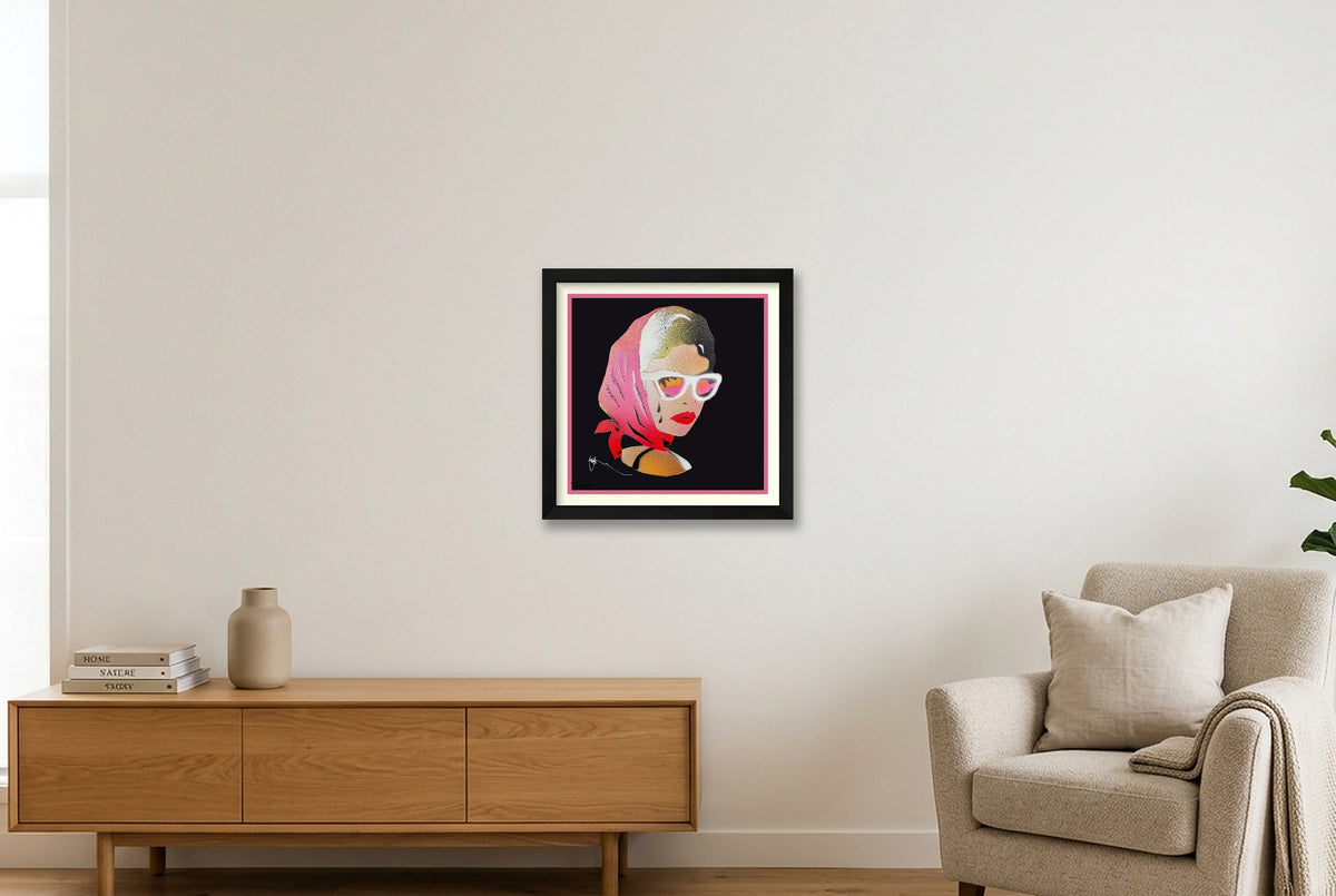 Roadgirl — 30×30cm, 12×12" Black Frame