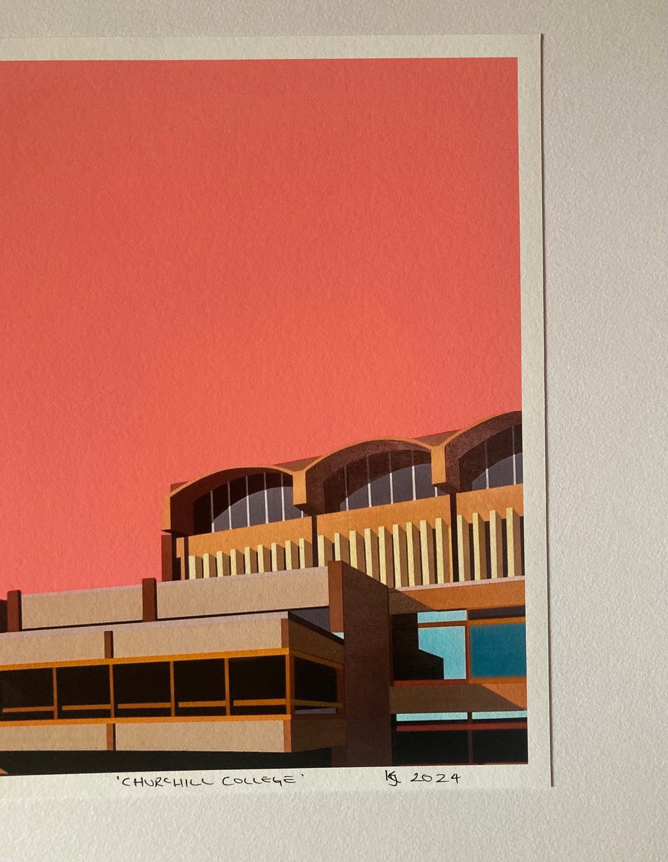 Churchill College Cambridge Fine Art Giclee Print