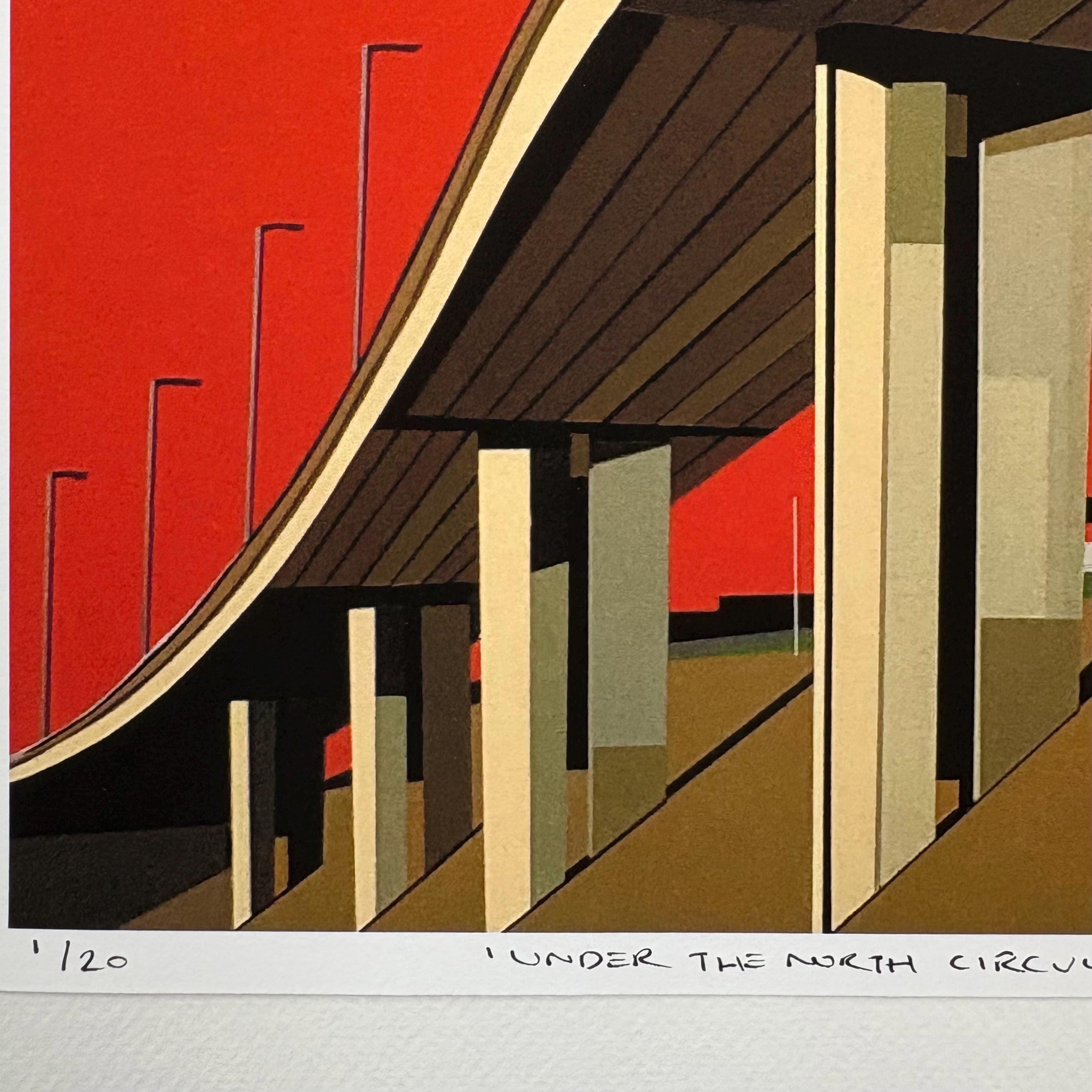 Under The North Circular Orange Fine Art Giclee Print