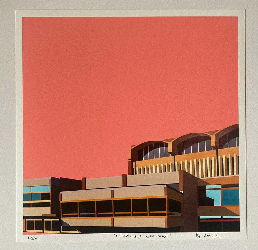 Churchill College Cambridge Fine Art Giclee Print