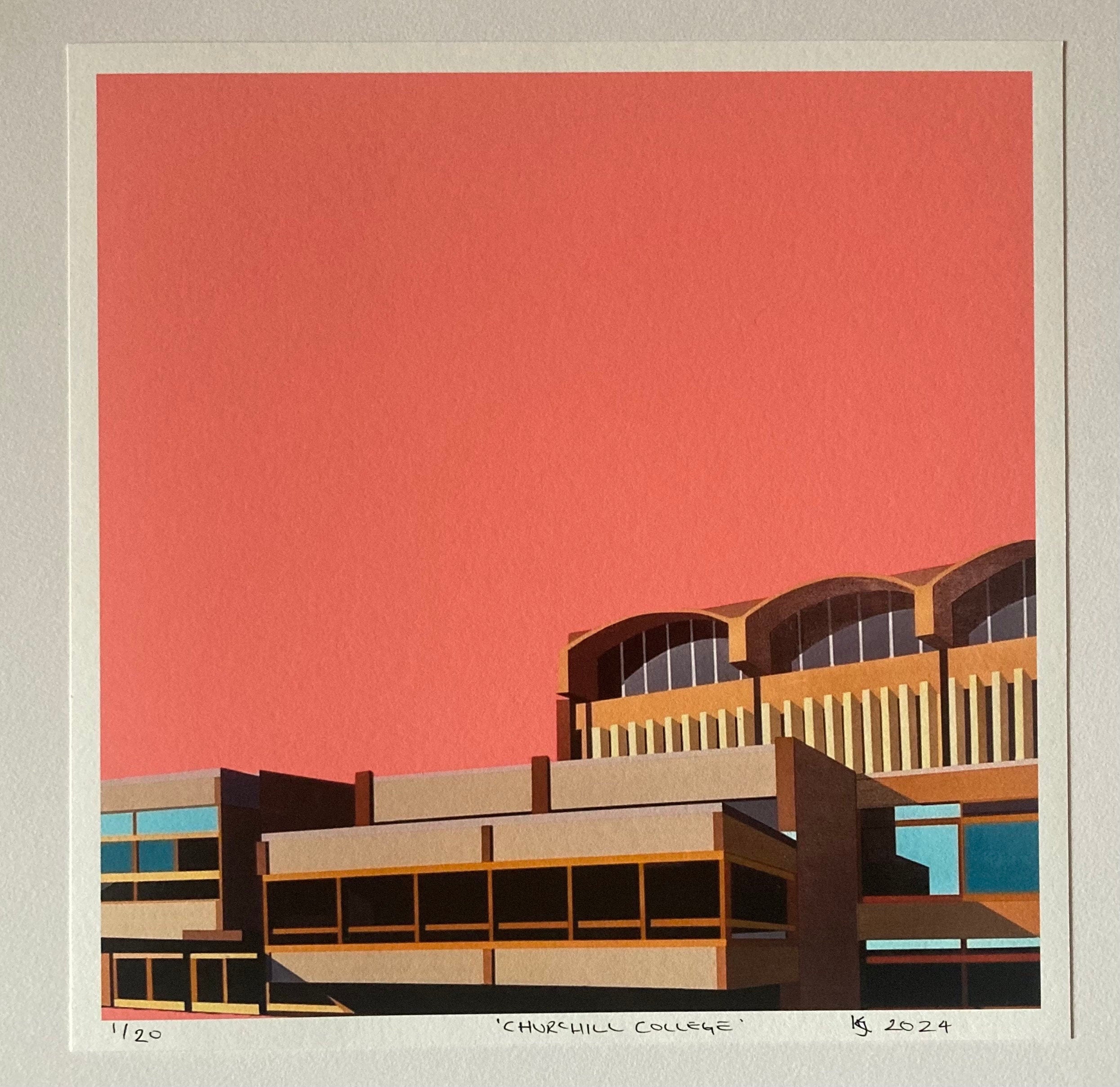 Churchill College Cambridge Fine Art Giclee Print